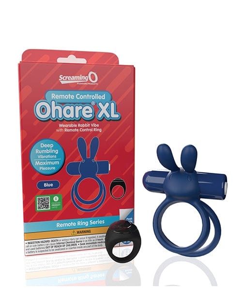 Couples Screaming O Ohare Remote Controlled Vibrating Ring - XL Blue