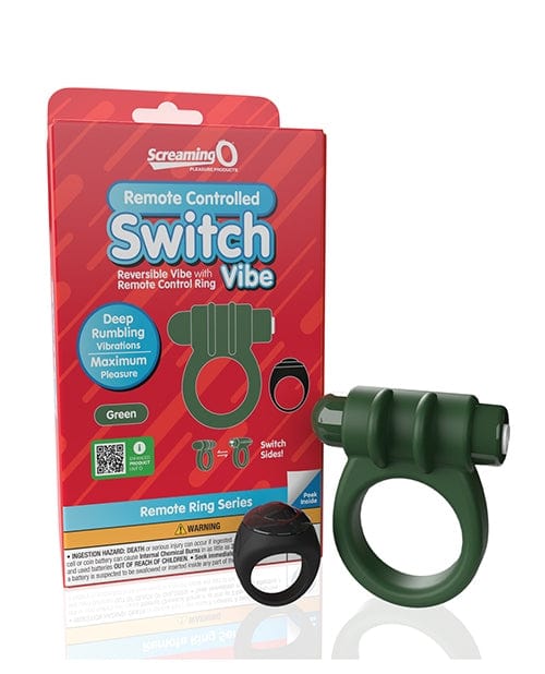 Couples Screaming O Switch Remote-Controlled Vibrating Ring – Green