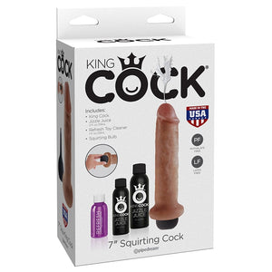 DILDOS & DONGS King Cock 7in Squirting Cock Tan