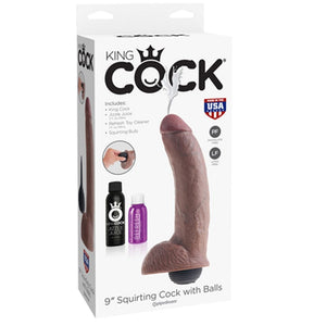 DILDOS & DONGS King Cock 9in Squirting Cock - Brown