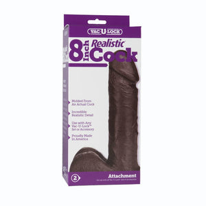 DILDOS & DONGS Vac-U-Lock 8in Realistic Cock Black