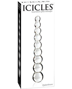 Dildos Icicles No. 2 Hand Blown Glass Massager - Clear Rippled