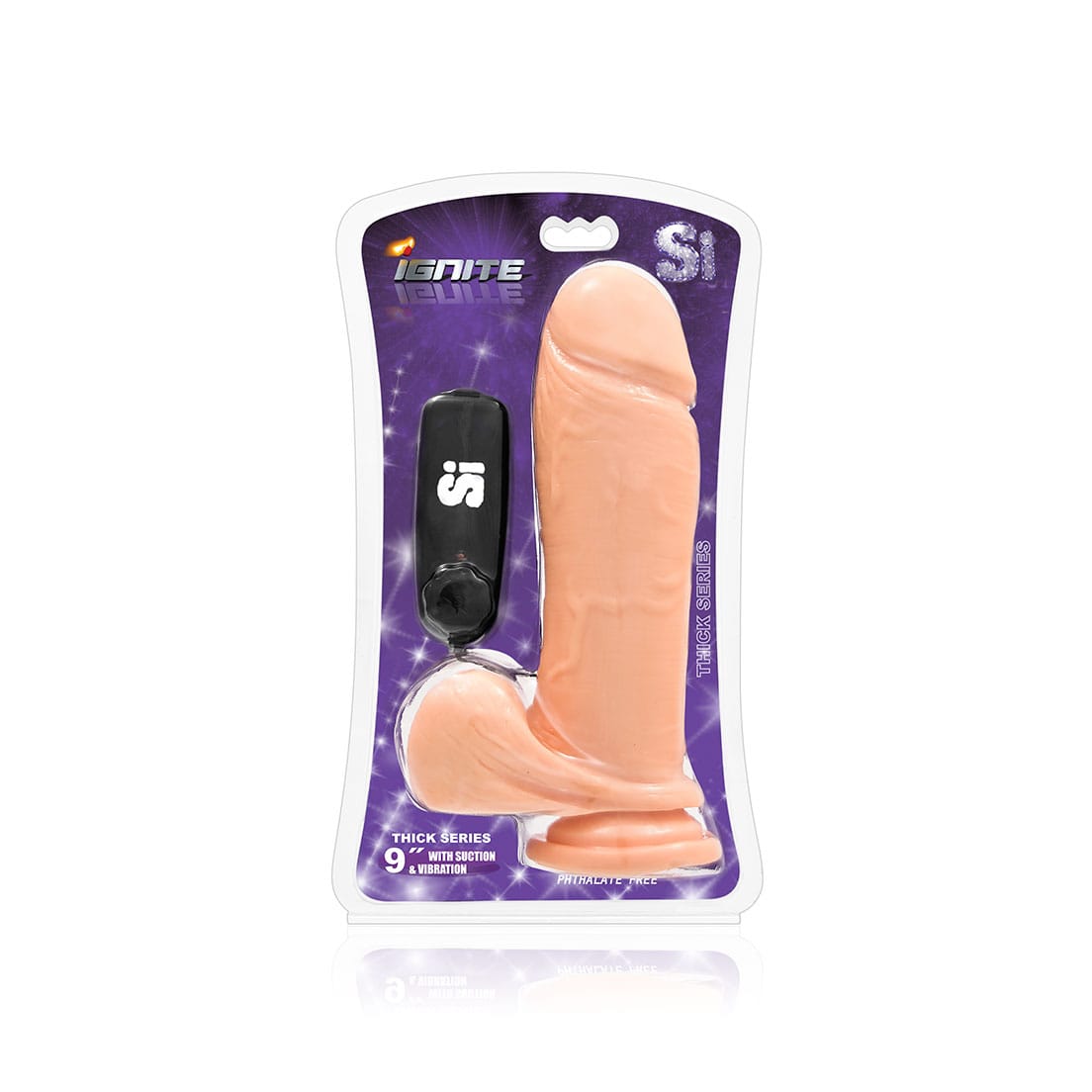 Dong With Balls 9 Inch Thick Cock W/balls and Egg With Suction - Vanilla