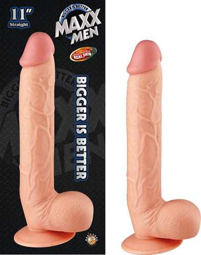 Dongs - Cyberskin or Realistic Feel Maxx Men 11in. Straight Dong (Ivory)
