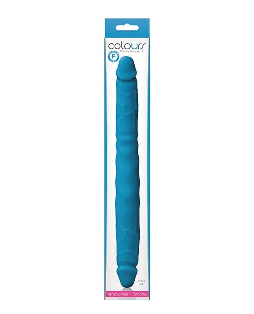 Double Dongs Colours Double Pleasures 12" Silicone Double-Ended Dildo - Blue