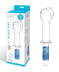 Double Dongs Glas 11" Fist Double Ended w/Handle Grip