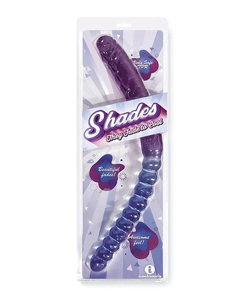 Double Dongs Shades Jelly 17" TPR Gradient Double-Ended Dildo - Blue/Violet