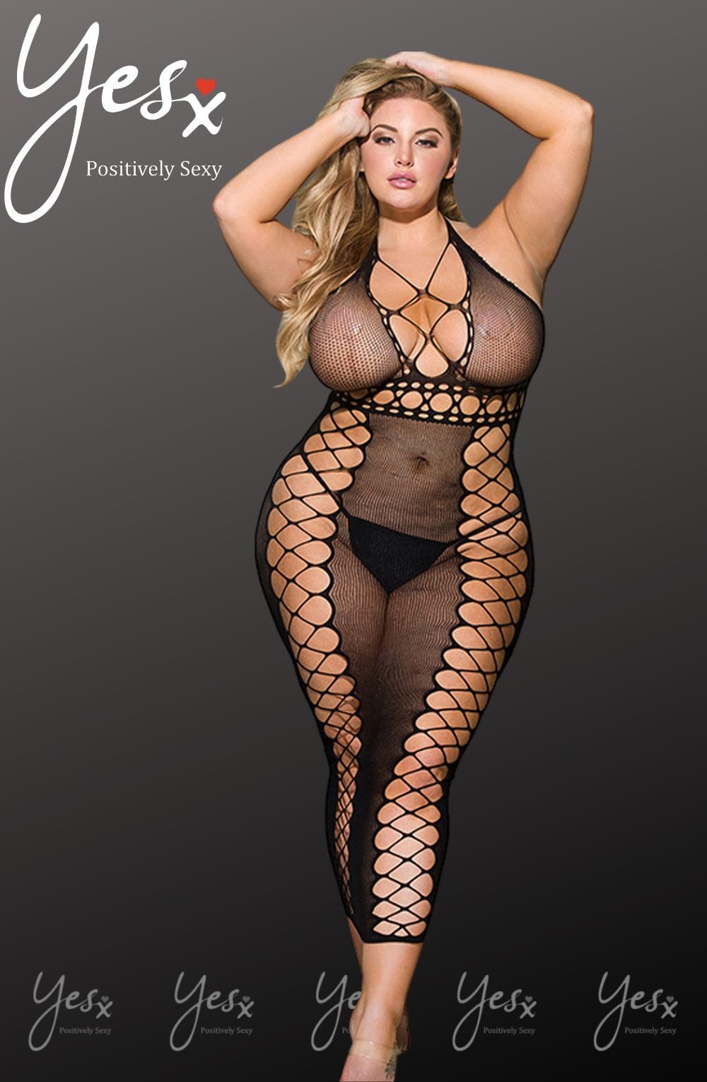 Dresses BLACK / ONE SIZE (PLUS) YesX YX834Q Bodystocking Dress