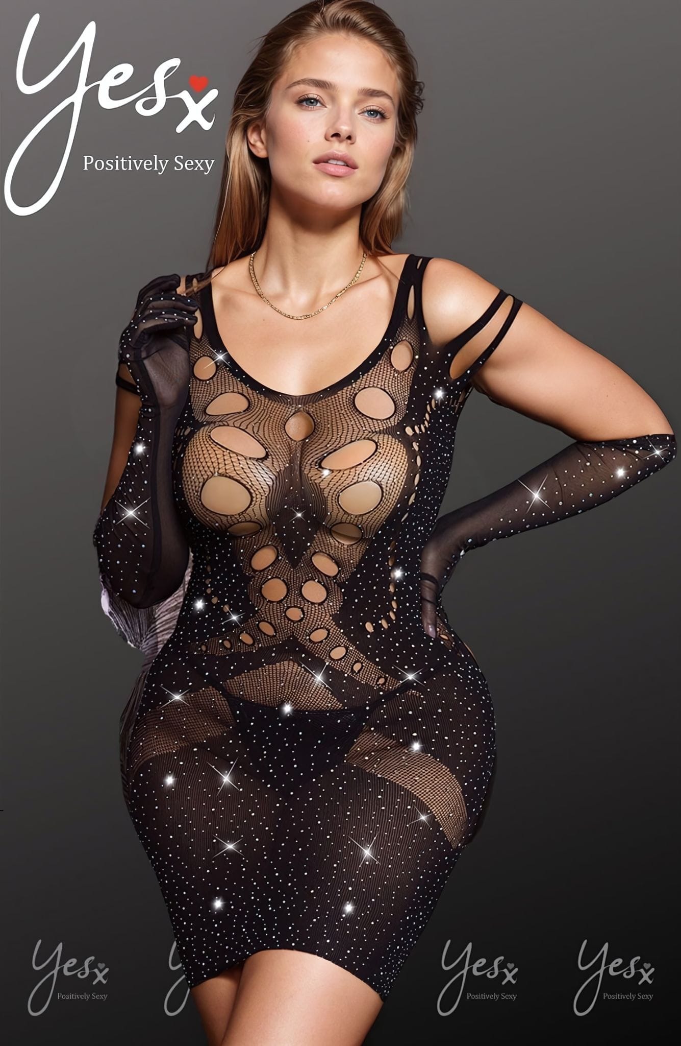 Dresses BLACK / ONE SIZE (PLUS) YesX YX853Q Sparkly Black Dress
