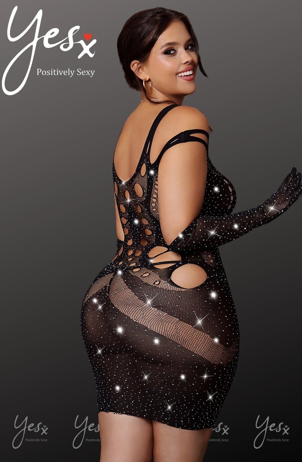 Dresses BLACK / ONE SIZE (PLUS) YesX YX853Q Sparkly Black Dress