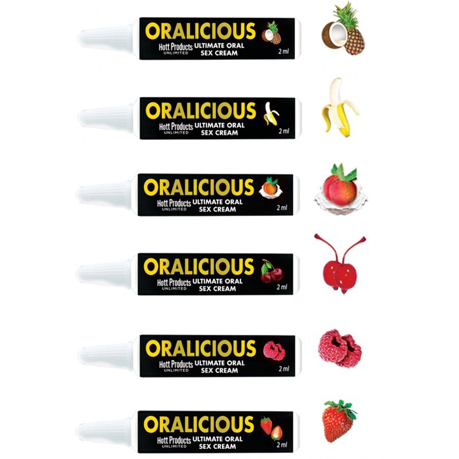 Edible Cream Oralicious Flavored Oral Sex Cream 144pc Display - of 2ml Tubes