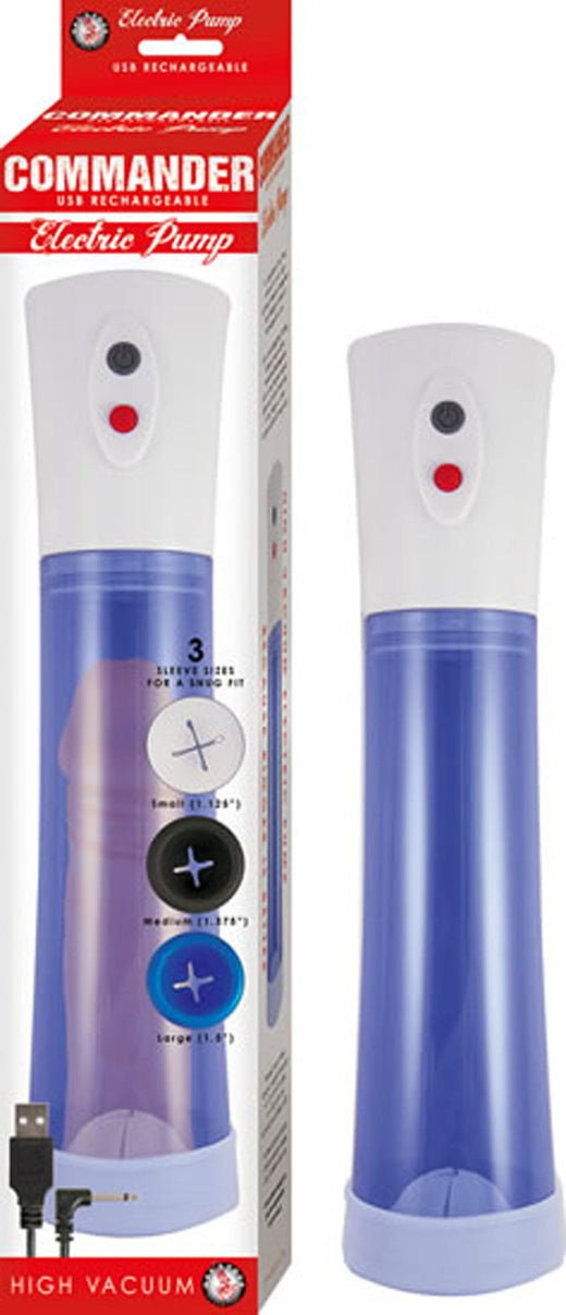 Nasstoys Commander Rechargeable Electric Penis Pump – Blue