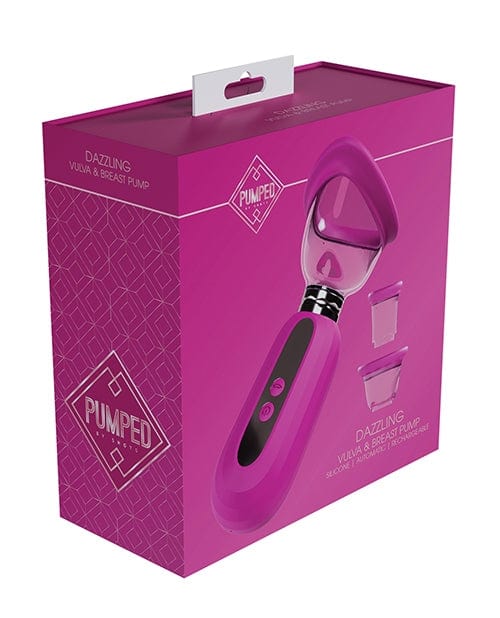 Shots Pumped Dazzling pink powered suction pump set with interchangeable cups