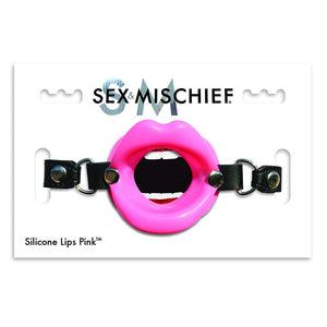 Fetish - Gags SS S&M Silicone Lips Open-Mouth Gag Pink