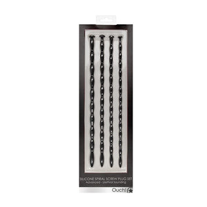Fetish - Urethral Ouch UrethralSnd Adv SilScrwPlg Set Blk