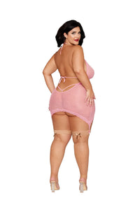 Garters Garter Slip and G-String Dmnd - Queen Size - Petal Pink