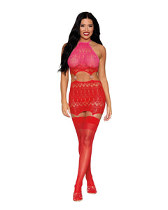 Garters Garter Slip Dmnd - One Size - Red