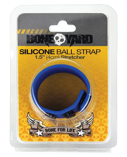 Gay & Lesbian Products Boneyard 1.5-Inch Silicone Ball Stretcher Strap – Blue