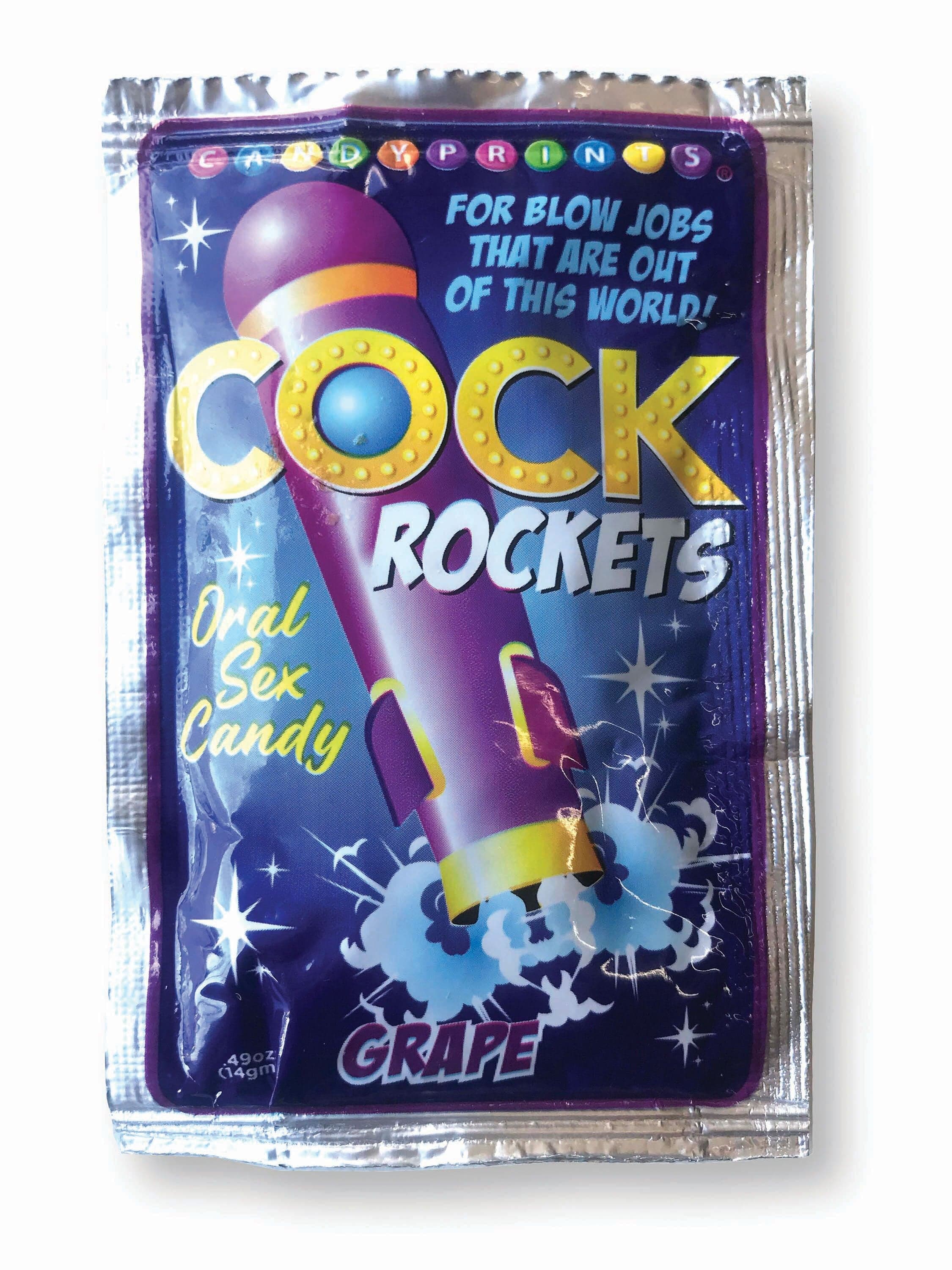 Cock Rockets grape flavored popping adult novelty candy