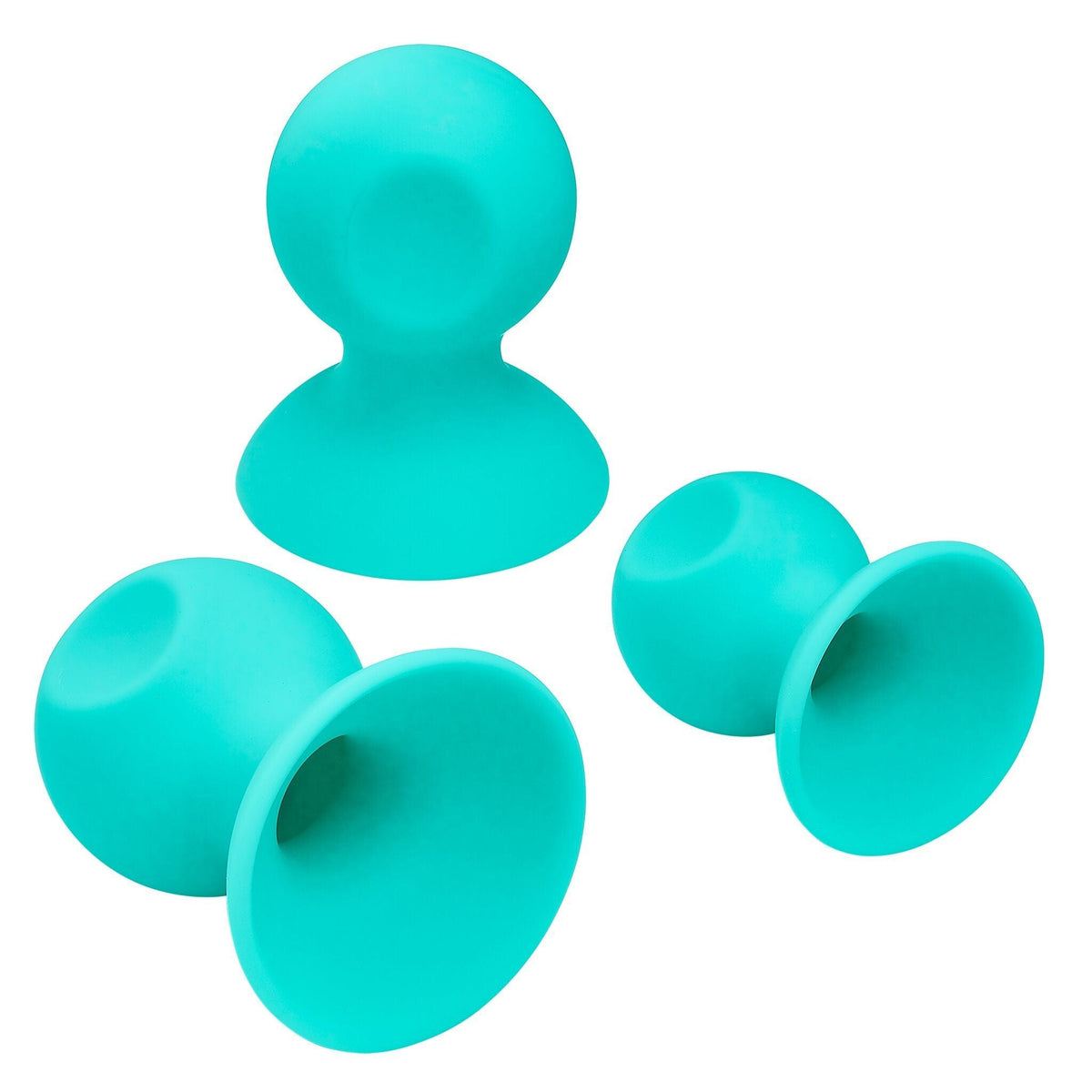Cloud 9 teal nipple and clitoral suction cups three-size set