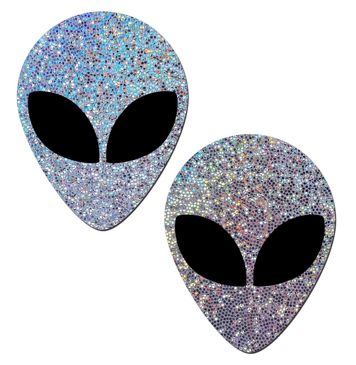 Holiday Items PASTEASE SILVER GLITTER ALIEN W/ BLACK EYES