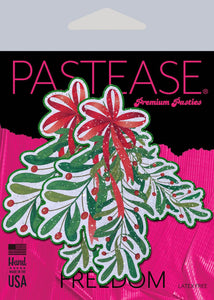 Holiday Items PASTEASE XMAS WINTER MISTLETOE W/ RED BOW