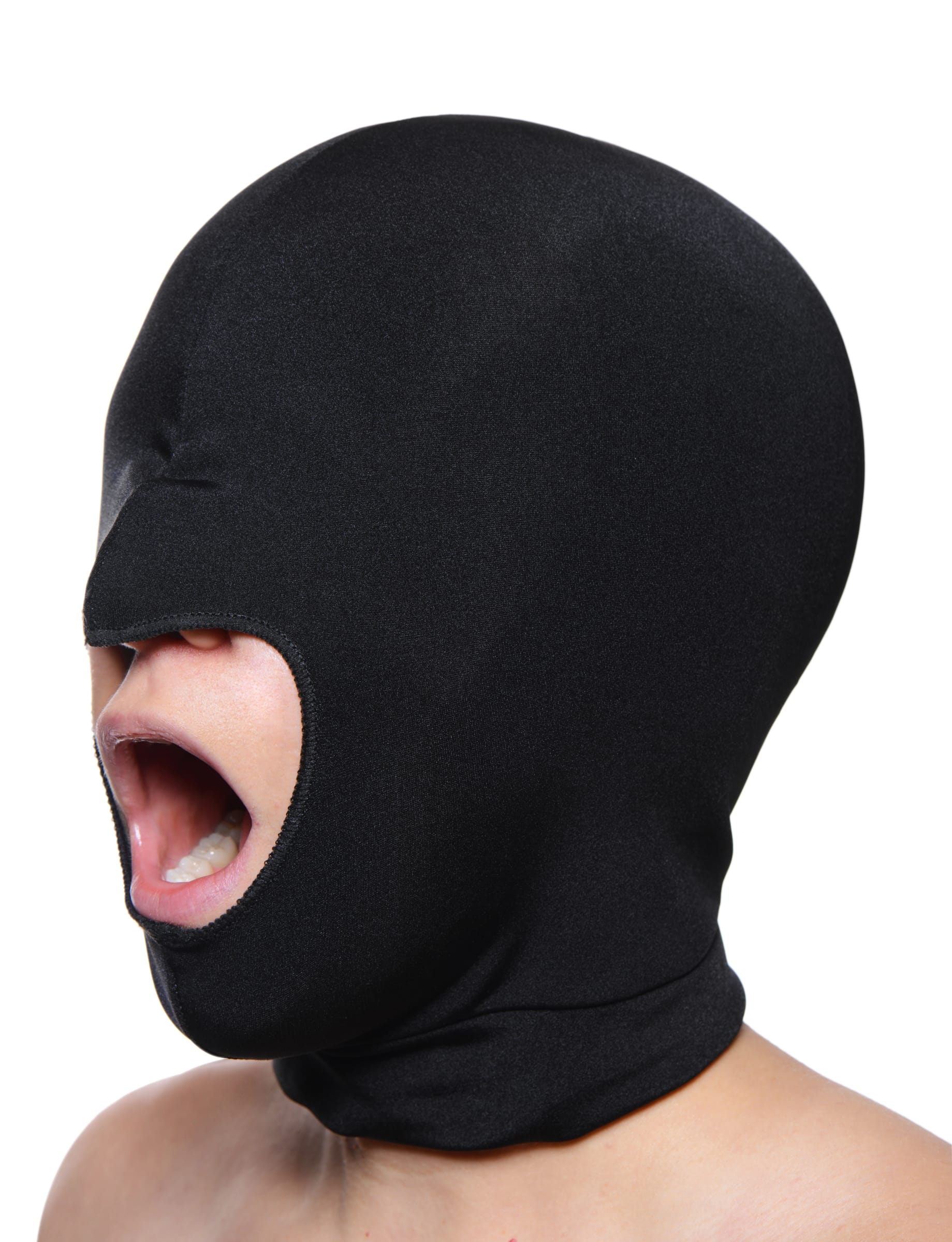 Hoods and Blindfolds Blow Hole Open Mouth Spandex Hood
