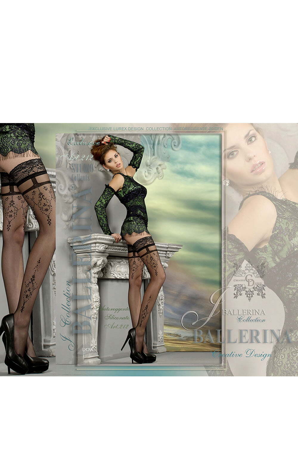 Hosiery Ballerina 212 Hold Up Nero (Black)