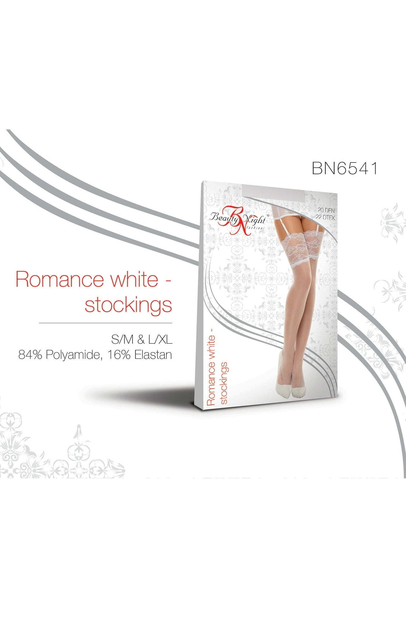 Hosiery Beauty Night BN6543 Romance Stockings Cherry