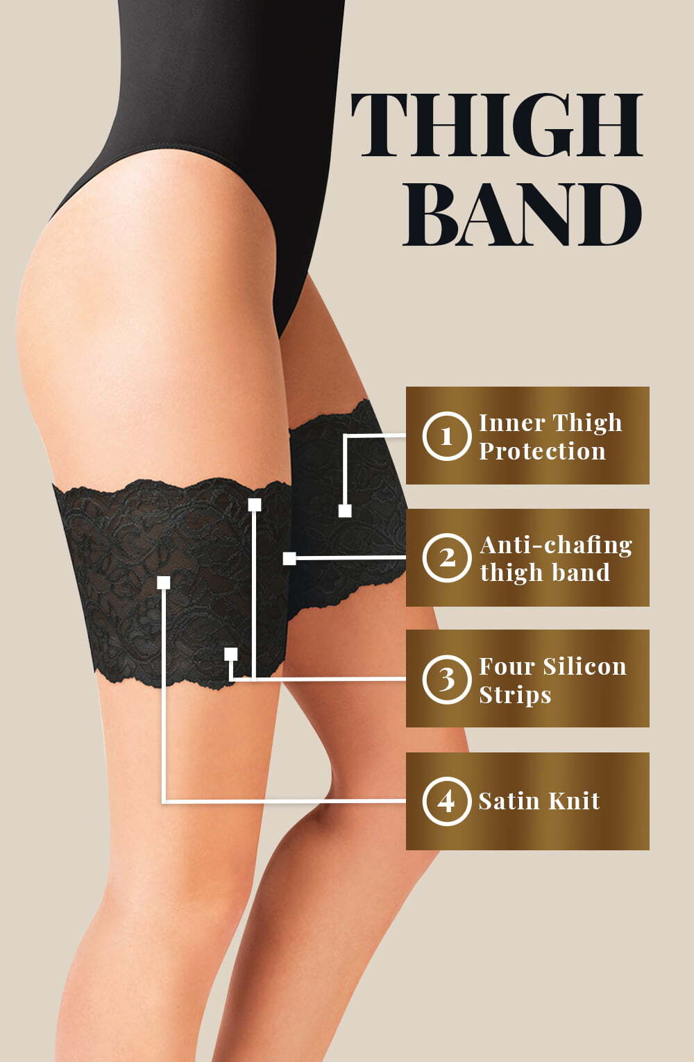 Hosiery Gabriella Lace Thigh Band 509 Black