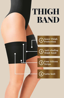 Hosiery Gabriella Satin Thigh Band 510 Black