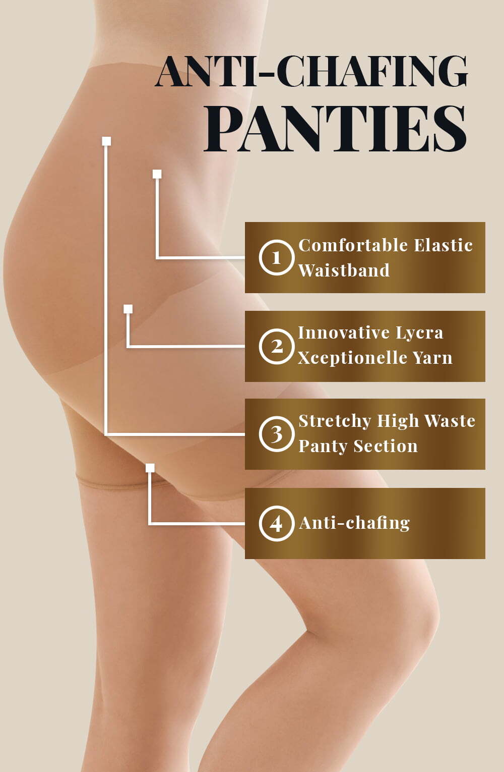 Hosiery Gabriella Xenia 989 Thigh Band Panties Beige