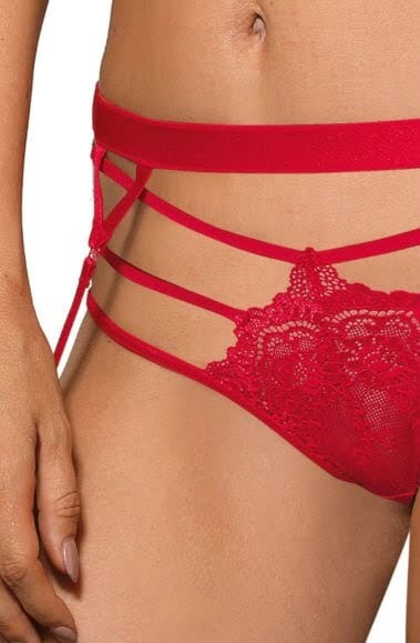Hosiery Roza Cyria Red Suspender Belt