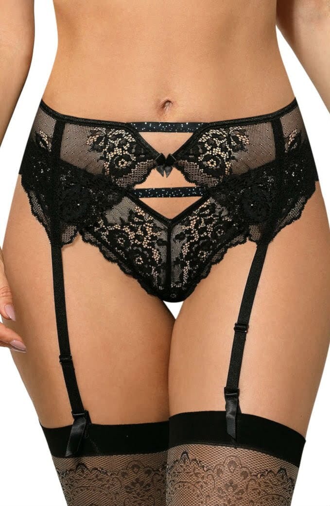 Hosiery Roza Kena Black Suspender Belt