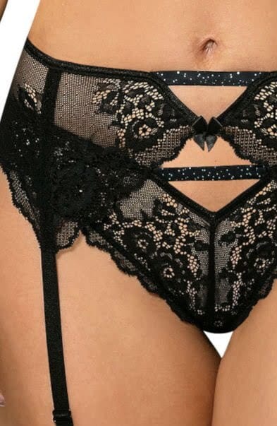 Hosiery Roza Kena Black Suspender Belt