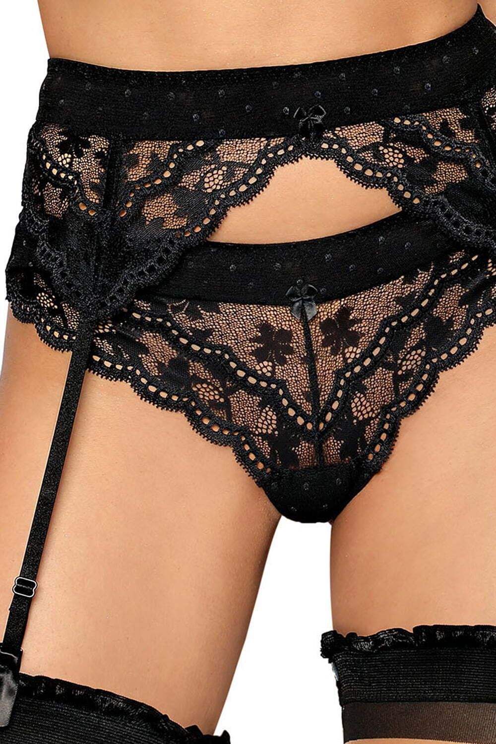Hosiery Roza Lagerta Suspender Belt Black