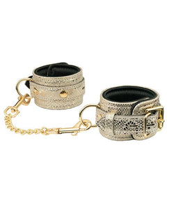Leg & Ankle Cuffs Spartacus Wrist Restraints w/Leather Lining - White Snakeskin Micro Fiber