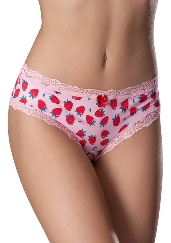 Lingerie & Clothing Crotchless boy short 2xl strawberry