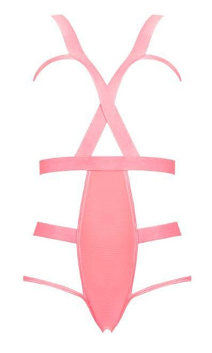 Lingerie & Clothing Forever mesh cupless strap teddy coral 2xl