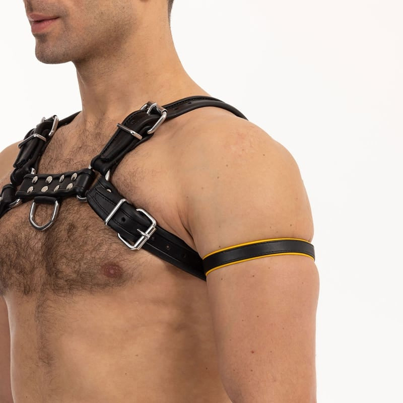 Lingerie - Fetish Wear Prowler Red Bicep Band Black/Yellow