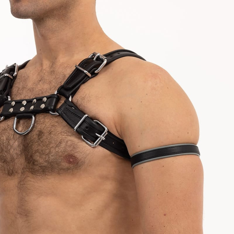 Lingerie - Fetish Wear Prowler Red Bicep Band Grey