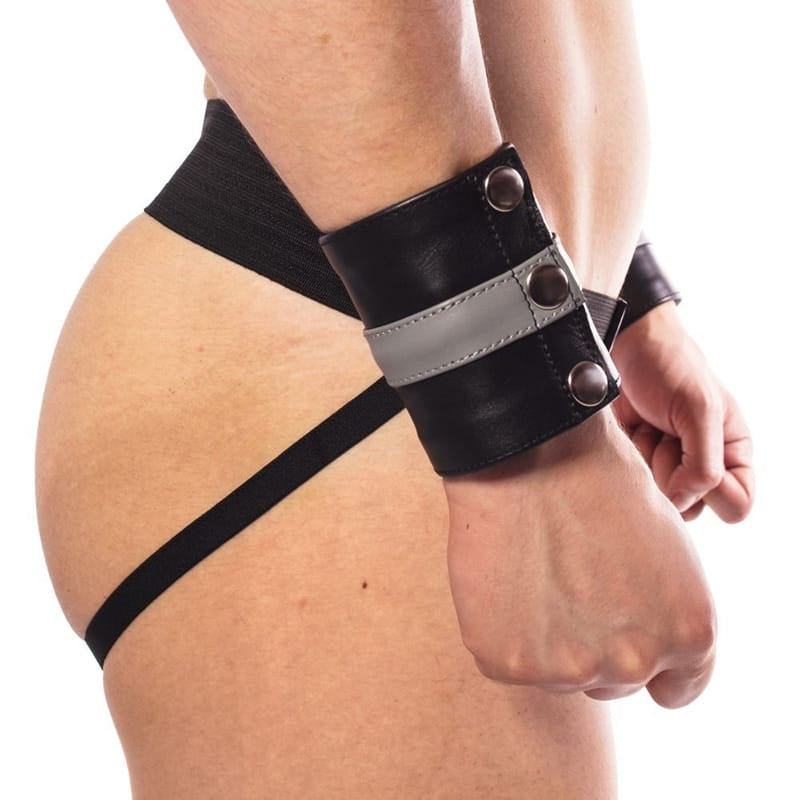 Lingerie - Fetish Wear Prowler RED Leather Wrist Wallet Grey L
