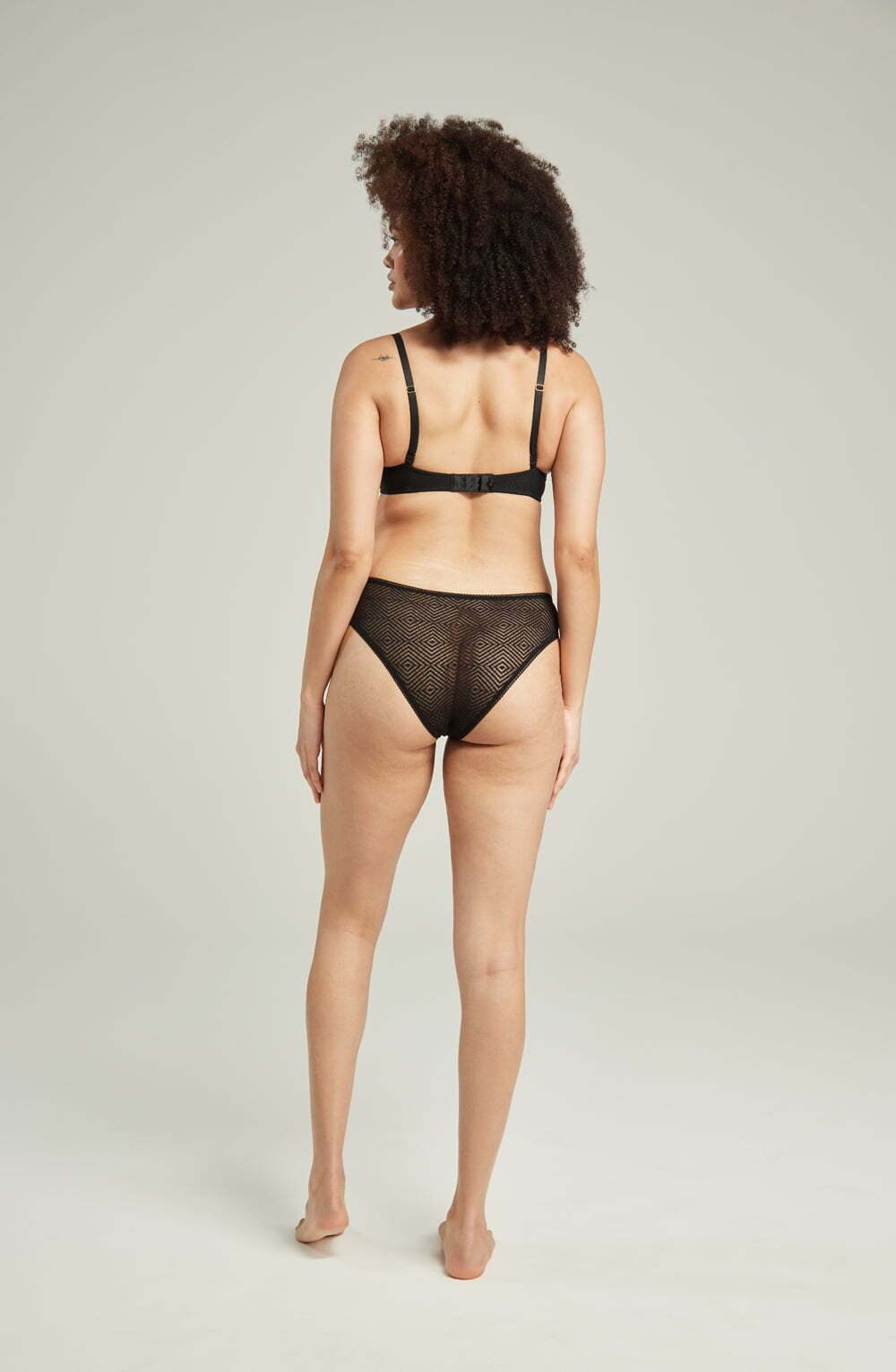 Lingerie Sets The Sheer Deco Lift Balcony Bra Black Up to GG Cup