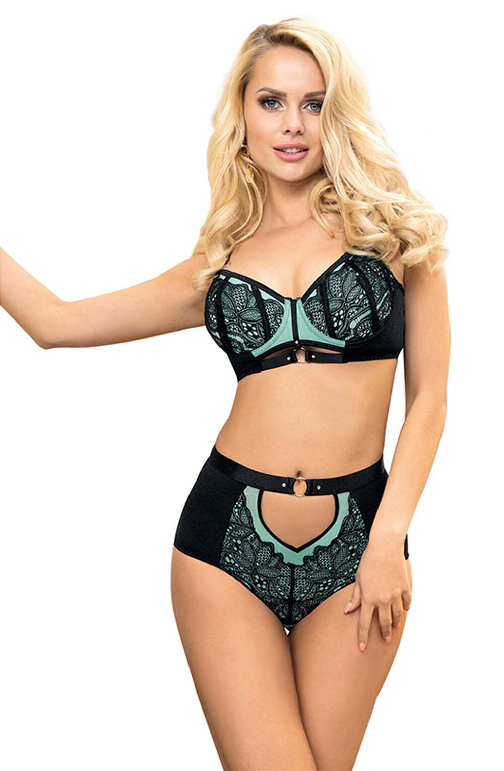 Lingerie Sets YesX YX830 Underwired Bra & Brief Set – Blue/Black