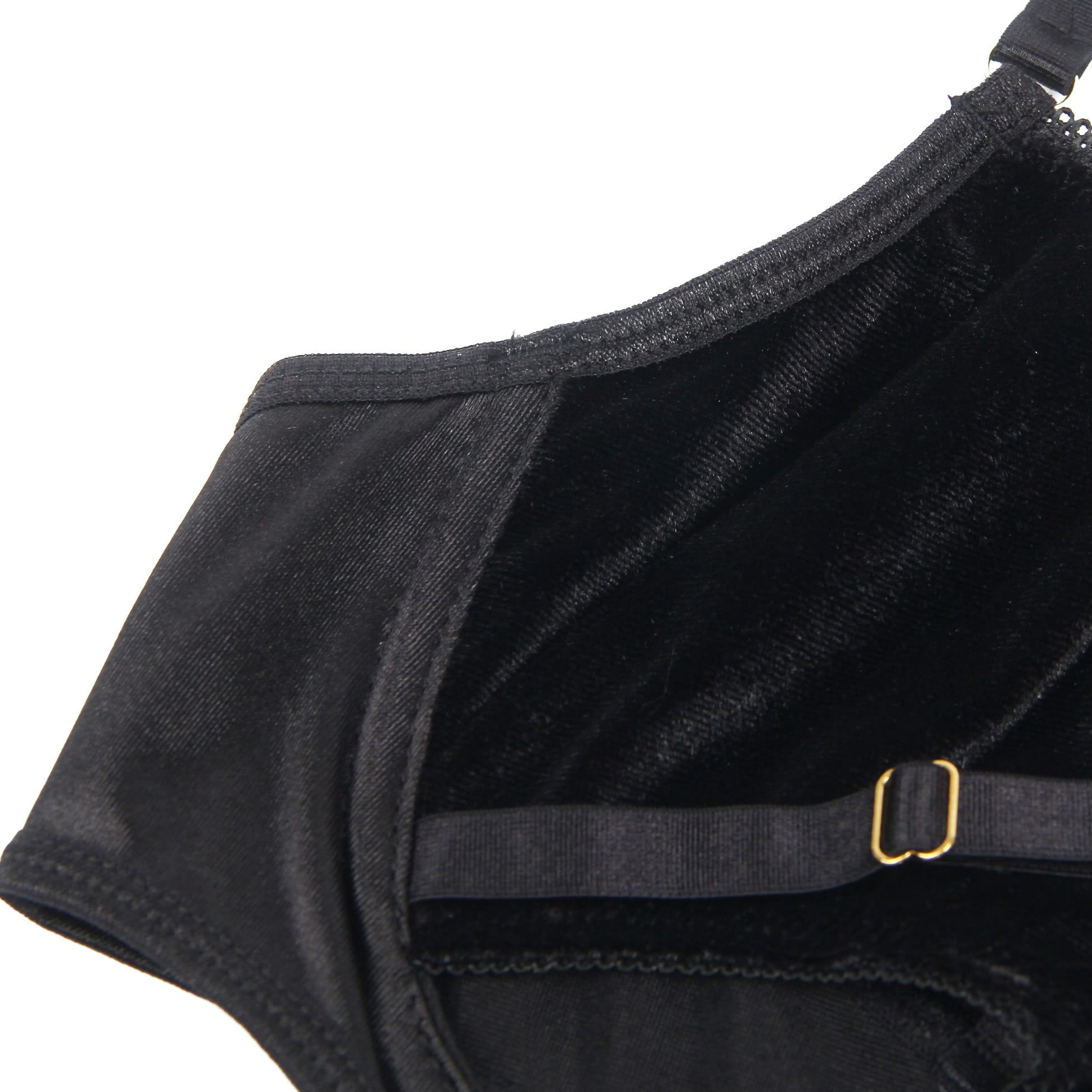 Lingerie Sets YesX YX871 Velvet Cutout Halter Bra & Thong Set – Black
