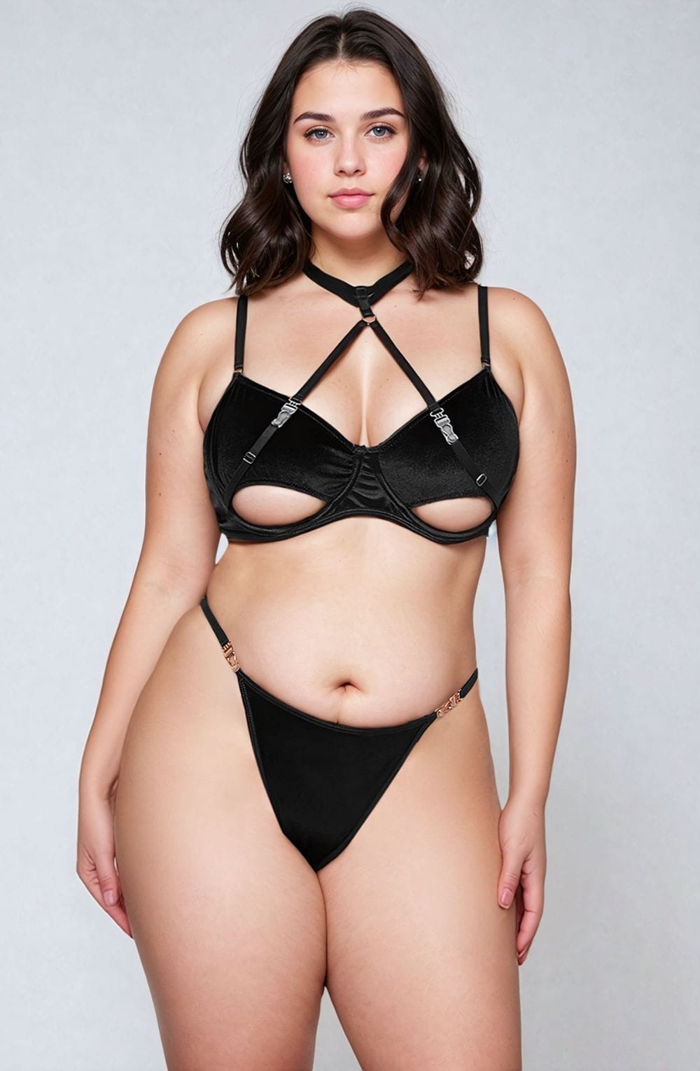 Lingerie Sets YesX YX871Q Hollow Cut Halter Bra Set
