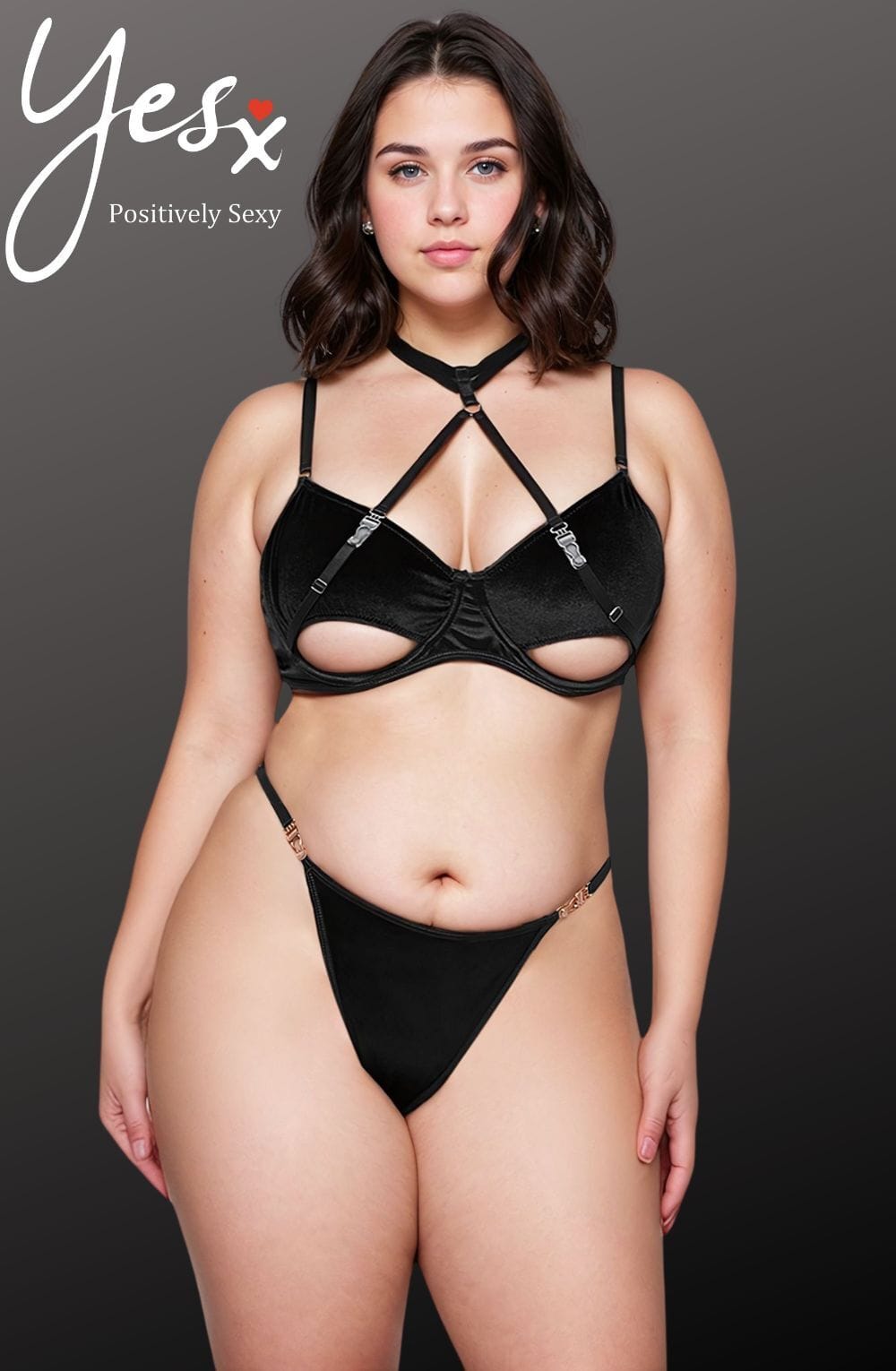 Lingerie Sets YesX YX871Q Hollow Cut Halter Bra Set