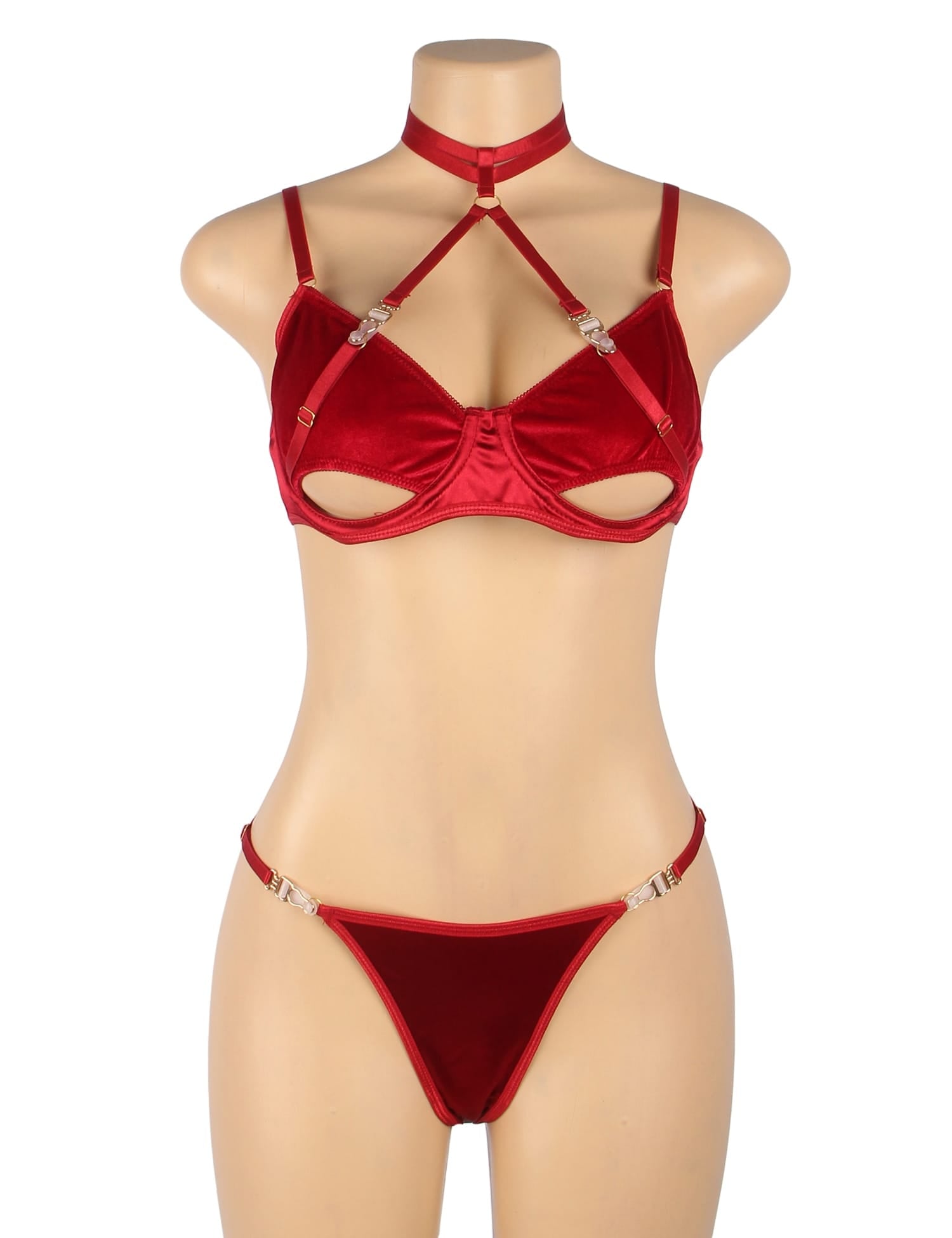 Lingerie Sets YesX YX872 Hollow Cut Halter Bra Set