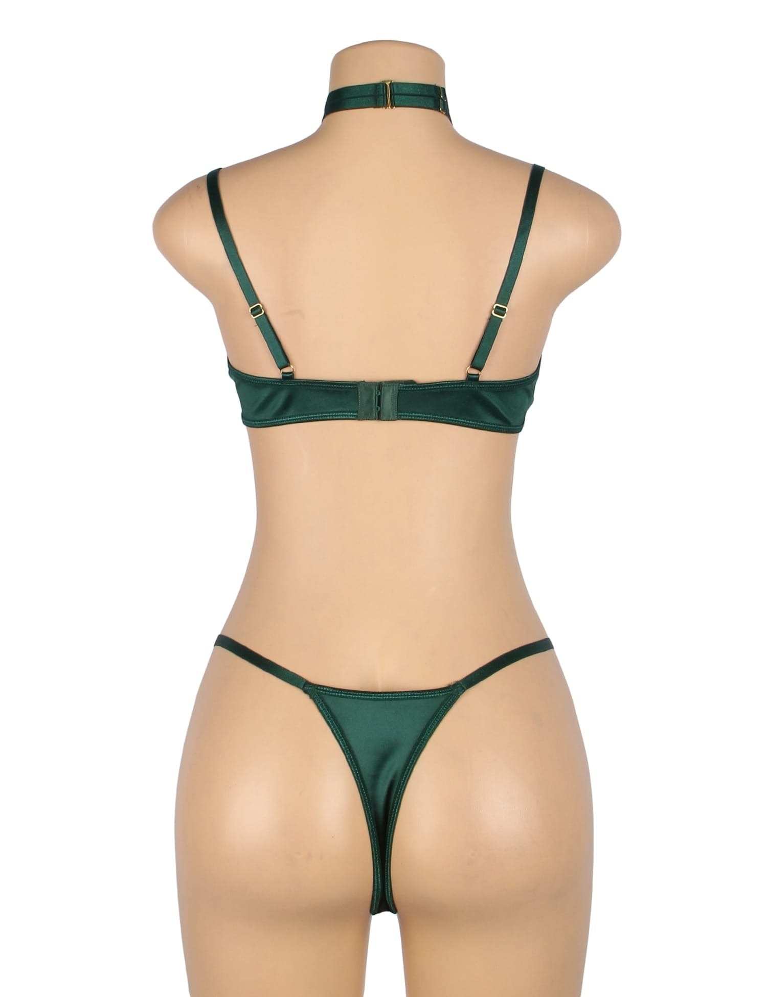 Lingerie Sets YesX YX873Q Plus Size Velvet Cutout Halter Bra & Thong Set