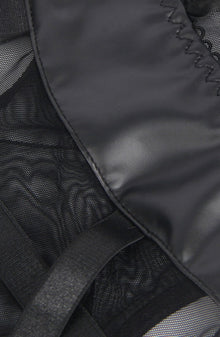 Lingerie Sets YesX YX890 Black Faux Leather Look & Mesh